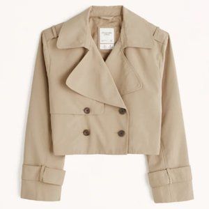 NEW A&F Cropped Trench Coat - XS